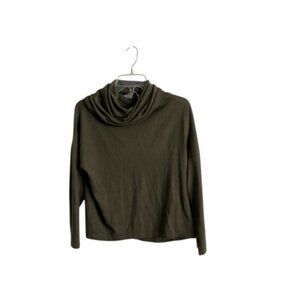 DUSAN cowl neck green silk cashmere sweater top
